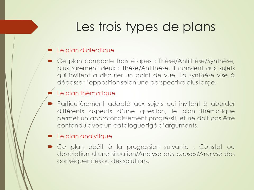 Sujet dissertation plan dialectique